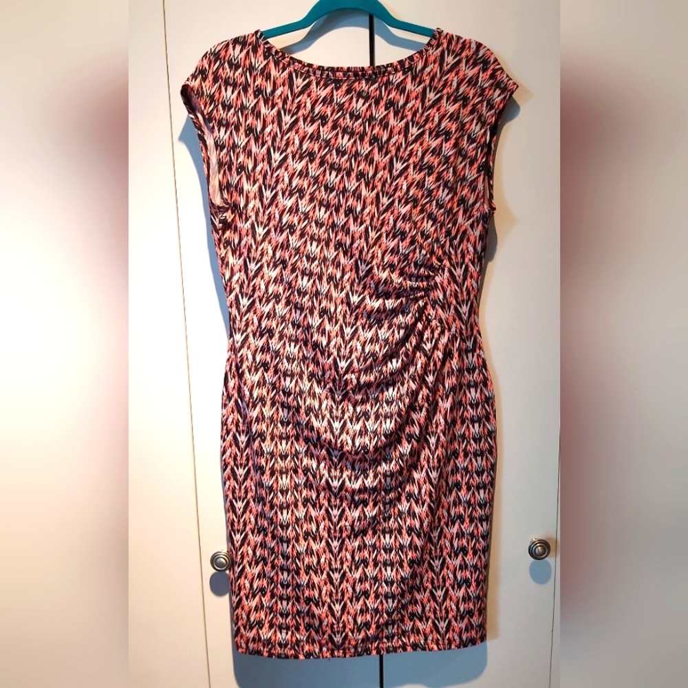 COSMO Printed crew neck bodycon dress